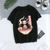 t shirt pour femmes, dessin animé japonais demon slayer, kimetsu no yaiba nezuko, tanjirou kamado graphique y2k, vêtements hauts