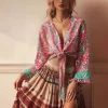 happie queens femmes sauvage floral 2025 plage été court kimono volants manches évasées vacances bohème bikini boho couvertures
