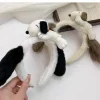 snoopy mignon bandeau anime fille bandeau en peluche queue de cheval tressé bandeau élastique chapeaux enfants cheveux accessoires cadeaux