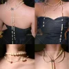 collier multicouche élégant à franges en perles, niche haut de gamme, sensation asymétrique, chaîne de cou drapée, collier vintage tendance