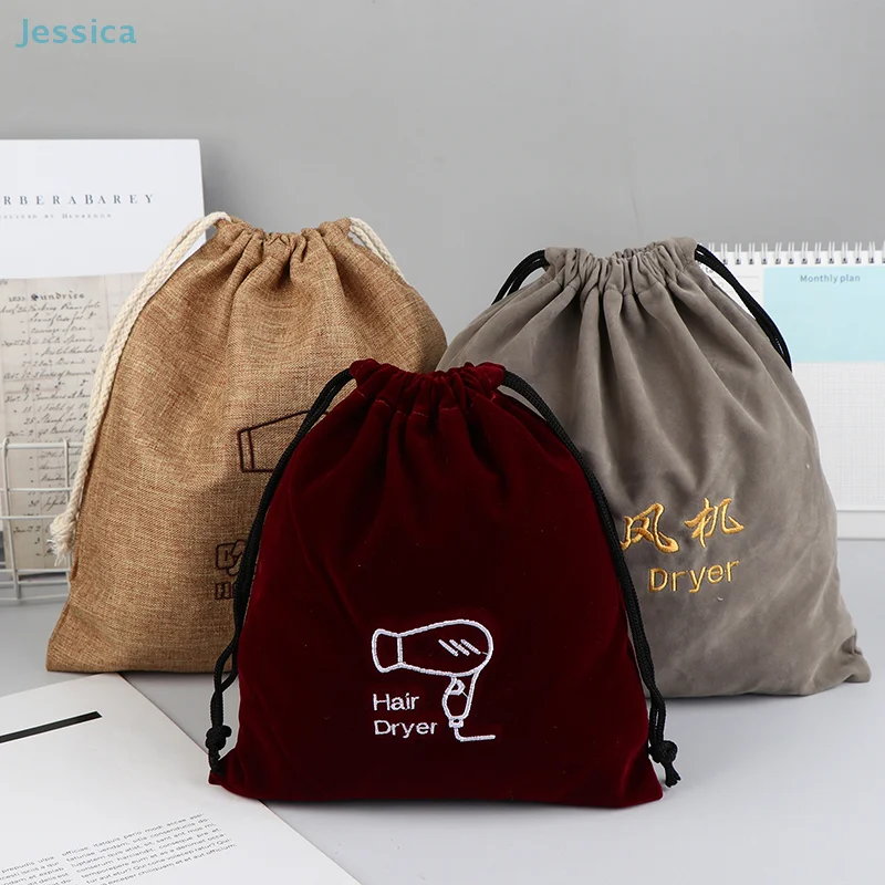 ☆ pochette en velours, sac à cordon pour sèche cheveux, sac de rangement de bijoux à cordon ☆ pochette en velours, sac à cordon pour sèche cheveux, sac de rangement de bijoux à cordon