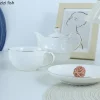 service à thé de l'après midi en céramique blanche, théière, tasse à café, bouilloire, pot filtrant, tasses de petit déjeuner, tasse à thé en fleurs, tasses d'eau, ensembles de service à thé