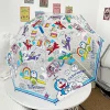 parapluie automatique transparent doraemon cartoon pour garçons et filles, parapluie manuel pliant kawaii, parapluies colorés en pvc, cadeaux y2k