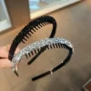 bandeau de cheveux antidérapant en strass, couronne crânienne haute, finition de cheveux cassés, lavage du visage, accessoires pour cheveux polyvalents
