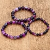Bracelets en Onyx violet pour femmes, perles de bouddha, accessoires ethniques pour hommes, cadeau de saint valentin Bracelets en Onyx violet pour femmes, perles de bouddha, accessoires ethniques pour hommes, cadeau de saint valentin