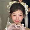 ♥ ♥ ♥ pince à cheveux blanche surdimensionnée avec rubans longs et coulants, accessoire photo pour coiffure de mariée