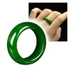 bague en imitation de jade vert naturel, breloque à la mode, bijoux à main pour femmes et hommes, bague en verre de jade hetian, cadeaux artisanaux
