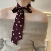 foulard long en soie pour femmes, mode coréenne, fin et étroit, polyvalent, long ruban, ceinture, cravate, y2k, été