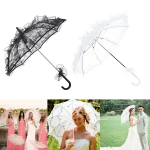Parapluie de mariage voile accessoires de douche nuptiale parapluies décoratifs pour Parasol parasol femme Parasols dentelle