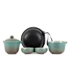 service à thé de voyage chinois kung fu, théière portable en céramique, service à thé en porcelaine, cérémonie gaiwan, service à thé standard avec 2 cadeaux de normalisation