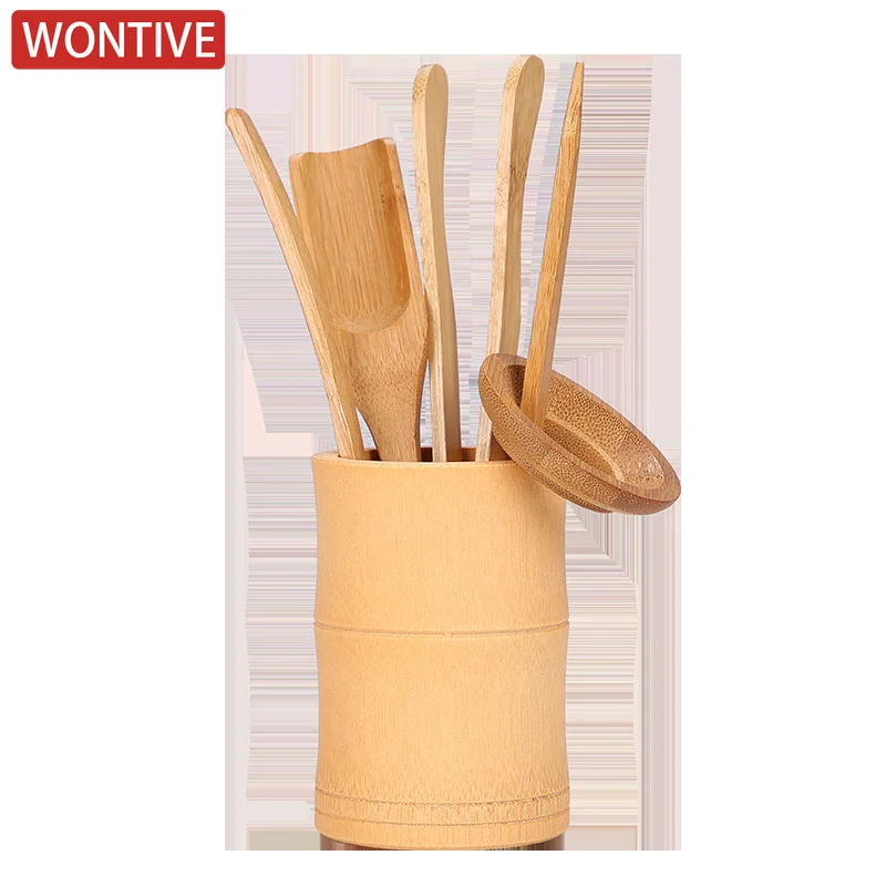 ensemble d'accessoires pour cérémonie du thé en bambou, 6 pièces, avec seau de rangement, fournitures de cérémonie du thé premium pour une expérience de thé authentique ensemble d'accessoires pour cérémonie du thé en bambou, 6 pièces, avec seau de rangement, fournitures de cérémonie du thé premium pour une expérience de thé authentique