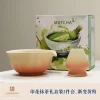 kit matcha de cérémonie 2 pièces, ensemble de bols matcha en poterie sculptée à la main, outils à thé vintage esthétiques, kit de démarrage pour cérémonie du thé instagrammable