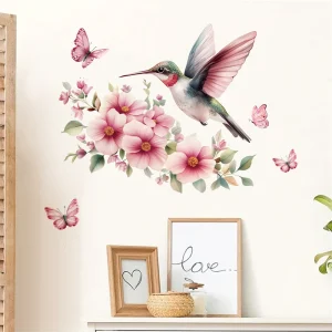 Rose fleur papillon oiseau chambre salon Stickers muraux décoration de la maison fond mur embellir pâte murale Art Mural Rose fleur papillon oiseau chambre salon Stickers muraux décoration de la maison fond mur embellir pâte murale Art Mural