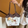 rilakkuma – sac à bandoulière en toile de grande capacité, fourre tout de dessin animé pour les déplacements quotidiens, usage décontracté pour étudiants, cadeaux japonais