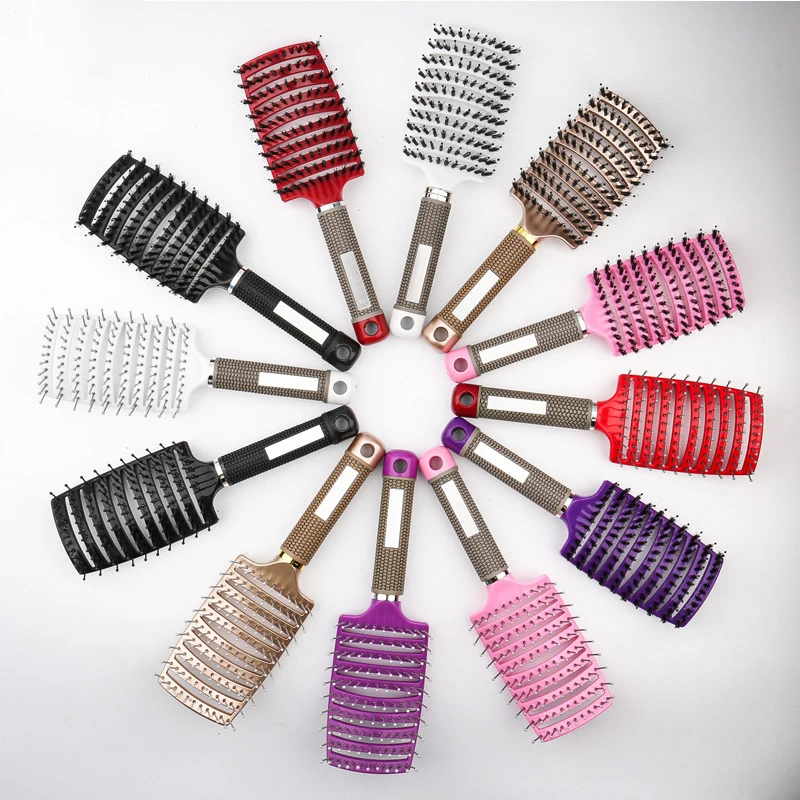 brosse à cheveux en nylon pour femmes, poignées de peigne, poils de pêche, support de massage, coiffure bouclée, outils de coiffure de salon brosse à cheveux en nylon pour femmes, poignées de peigne, poils de pêche, support de massage, coiffure bouclée, outils de coiffure de salon