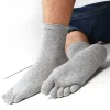 10 pièces = 5 paires hommes cinq orteils chaussettes longues sport course décontracté doigts séparés chaussettes sueur déodorant bas antidérapant équipage sox