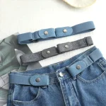 Ceinture paresseuse sans boucle, ceinture élastique, décoration japonaise, boucle sans trace, pantalon noir élastique Ceinture paresseuse sans boucle, ceinture élastique, décoration japonaise, boucle sans trace, pantalon noir élastique