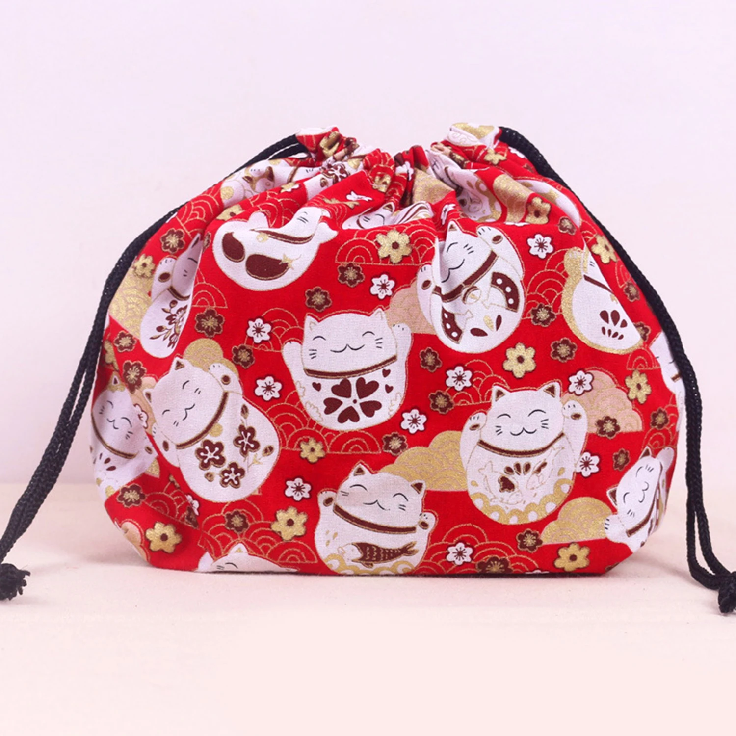 boîte à déjeuner à cordon imprimé chat japonais, sac de rangement pour voyage pique nique portable facile à laver bento boîte à déjeuner fourre tout boîte à déjeuner à cordon imprimé chat japonais, sac de rangement pour voyage pique nique portable facile à laver bento boîte à déjeuner fourre tout