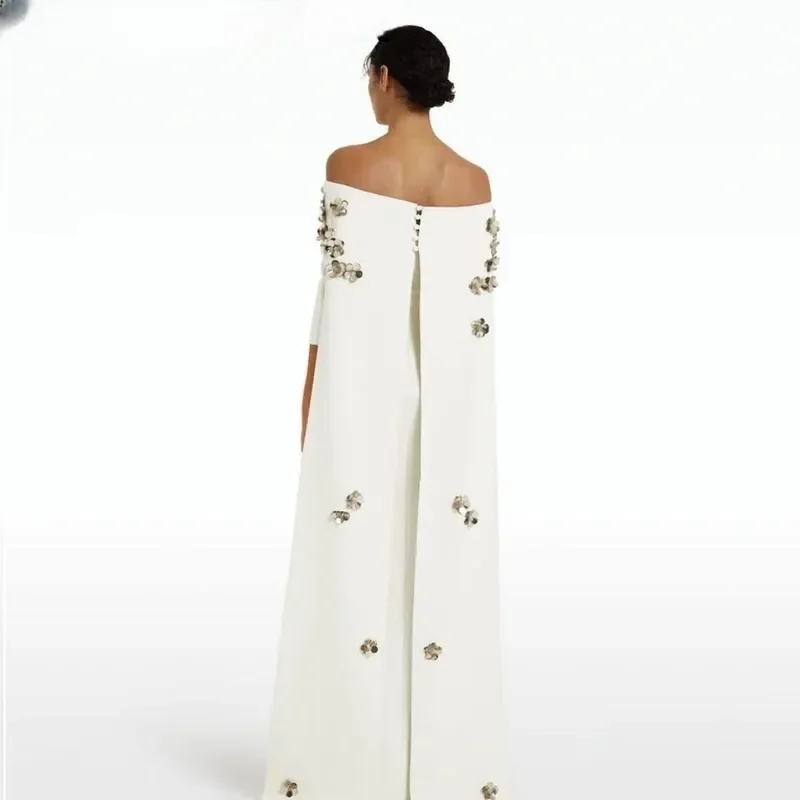 arabie saoudite ivoire satin robes de bal demi manches bandes longueur de plancher formelle occasion robe femmes robes de soirée personnalisé arabie saoudite ivoire satin robes de bal demi manches bandes longueur de plancher formelle occasion robe femmes robes de soirée personnalisé