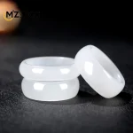 Bague de diversification blanche naturelle pour hommes et femmes, paire de bijoux de luxe exquis, mode rétro Hetian, cadeaux de vacances pour couples
