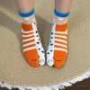 nouveau style filles mignon drôle bout fendu mi tube chaussettes abstrait laid anguille aquarium couple chaussettes personnalité chaussettes à la mode