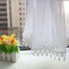 rideau en filet de style cantonnière à double arqué avec dentelle, rideaux de fenêtre blancs transparents, salon, balcon, cuisine, 1 pièce