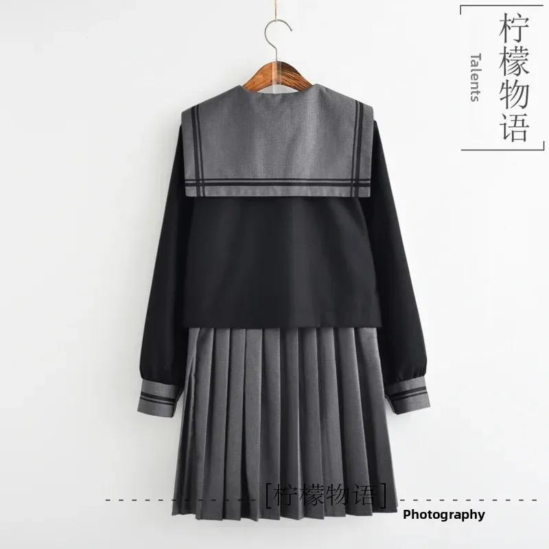 ensemble d'uniforme scolaire japonais authentique à manches longues, costume de marin kansai, jupe de sœur douce, tenue d'étudiant à motif floral ensemble d'uniforme scolaire japonais authentique à manches longues, costume de marin kansai, jupe de sœur douce, tenue d'étudiant à motif floral