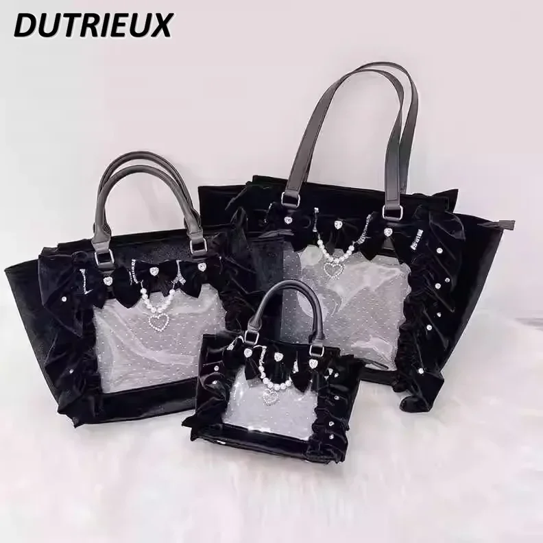 sacs à main en velours à volants pour femmes, sac à dos de dessin animé, style japonais, décontracté, élégant, portable, printemps, automne, nouveau sacs à main en velours à volants pour femmes, sac à dos de dessin animé, style japonais, décontracté, élégant, portable, printemps, automne, nouveau