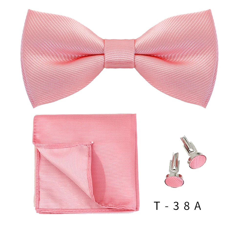 ensemble de nœuds papillon pour hommes, 3 pièces, couleur unie, chemises carrées de poche, boutons de manchette, costume papillon pour affaires, mariage, décoration cravate ensemble de nœuds papillon pour hommes, 3 pièces, couleur unie, chemises carrées de poche, boutons de manchette, costume papillon pour affaires, mariage, décoration cravate