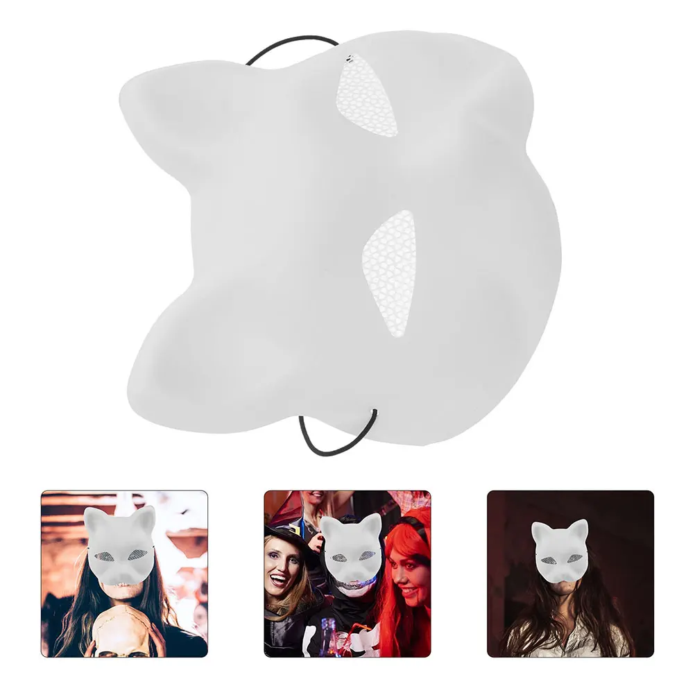 masque de visage de chat en fil de maille, blanc, embryon de renard, blanc, bricolage, halloween, demi masques d'animaux, fête de cosplay tim ade, 2 pièces masque de visage de chat en fil de maille, blanc, embryon de renard, blanc, bricolage, halloween, demi masques d'animaux, fête de cosplay tim ade, 2 pièces