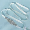 ceinture de mariée en ruban doux, longue ceinture de mariage en argent, strass de style coréen, ceintures de mariée