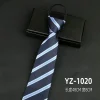 7cm8cm hommes cravate pré attaché affaires mariage facile à porter cravate fermeture éclair paresseux pré attaché style coréen solide plaid femmes cravate
