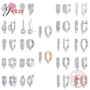 Différents modèles de boucles d&rsquo;oreilles en cristal de style coréen, argent regardé 925 véritable, accessoires de bijoux pour le bricolage