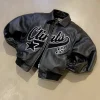 veste en cuir harajuku pour moto, surdimensionnée, hip hop, punk, gothique, simple, brodé, streetwear y2k, manteau rétro à fermeture éclair pour hommes, nouvelle collection