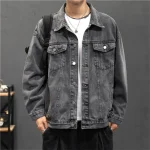 Veste en jean rétro pour homme, manteau de moto basique, Streetwear, Bomber, veste de Cowboy, manteaux décontractés Veste en jean rétro pour homme, manteau de moto basique, Streetwear, Bomber, veste de Cowboy, manteaux décontractés