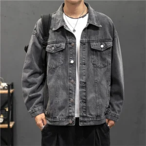 Veste en jean rétro pour homme, manteau de moto basique, Streetwear, Bomber, veste de Cowboy, manteaux décontractés