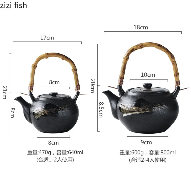 théière japonaise en céramique peinte à la main, pot simple, théière filtrée à la main, théière kung fu créative, service à thé domestique, infuseur à thé théière japonaise en céramique peinte à la main, pot simple, théière filtrée à la main, théière kung fu créative, service à thé domestique, infuseur à thé