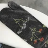 chaussettes en coton à bout fendu pour femme, élégantes, rétro, motifs floraux végétaux, doux, tube central à deux orteils, tabi sox, printemps automne