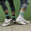 chaussettes streetwear pour hommes, sport coréen, harajuku, tendance, skateboard, couple, chaussettes hip hop à rayures hautes, 1997