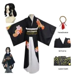 Kibutsuji Muzan Cosplay Costumes d&rsquo;Halloween pour femmes, Kimetsu no Yaiba Anime Uniformes, Vêtements Kimono, Robes Perruque pour Carnaval