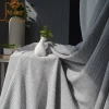 Rideaux Jacquard en Chenille Épaissie en Coton, Motif W Japonais, Noir et Gris, Documents Mixtes, Salon, Chambre à Coucher, Salle à Manger