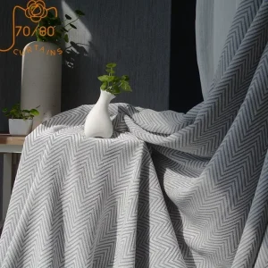 Rideaux Jacquard en Chenille Épaissie en Coton, Motif W Japonais, Noir et Gris, Documents Mixtes, Salon, Chambre à Coucher, Salle à Manger