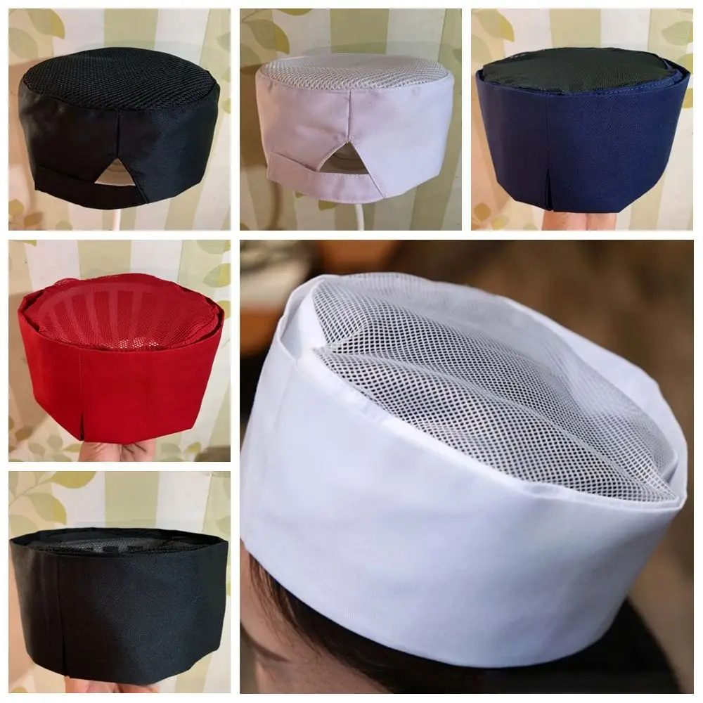 casquette à sushi respirante de style japonais, accessoires de cuisine, chapeau de chef de couleur unie résistant à l'usure, tour de tête en maille noire, cuisinier casquette à sushi respirante de style japonais, accessoires de cuisine, chapeau de chef de couleur unie résistant à l'usure, tour de tête en maille noire, cuisinier