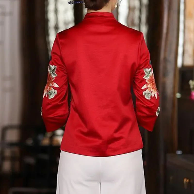 chemisier brodé style ethnique rétro broderie chemisier chinois femmes nouveau style veste manteau en coton ample femmes automne hanfu chemisier brodé style ethnique rétro broderie chemisier chinois femmes nouveau style veste manteau en coton ample femmes automne hanfu
