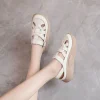 baotou – sandales tendance pour femmes, chaussures de loisirs creuses, respirantes, polyvalentes, confortables, semelle épaisse, antidérapantes, nouvelle collection été 2025