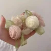 Chouchous à fleurs de rose en maille, accessoires pour cheveux, cravates simples, anneau de cheveux, porte-queue de cheval, ULà cheveux de style coréen, cadeau Chouchous à fleurs de rose en maille, accessoires pour cheveux, cravates simples, anneau de cheveux, porte-queue de cheval, ULà cheveux de style coréen, cadeau