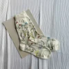 chaussettes fendues en coton peigné pour femmes, élégantes, rétro, mignonnes, motifs floraux, plantes, doux, deux doigts, japonais, harajuku, tabi sox