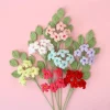 daphné odera crochet fleur bouquet créatif tissé à la main fleur mignon fleurs artificielles mariage décor à la maison cadeau