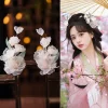 pince à cheveux en soie pour mariée, épingle à cheveux, vintage, décor hanfu chinois, barrettes florales, couvre chef de mariage rétro, cadeau