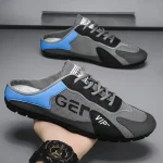 Baotou – pantoufles tendance pour hommes, chaussures d’été respirantes et décontractées, plates vulcanisées, baskets demi-chaussures à enfiler Baotou – pantoufles tendance pour hommes, chaussures d’été respirantes et décontractées, plates vulcanisées, baskets demi-chaussures à enfiler